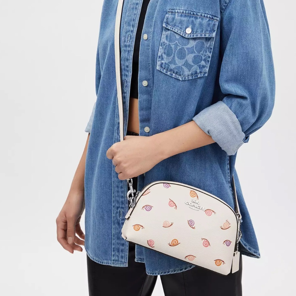 Coach Authentic White Snail Print Women's Bag Madi Women's Crossbody Bag New - Picture 12 of 12
